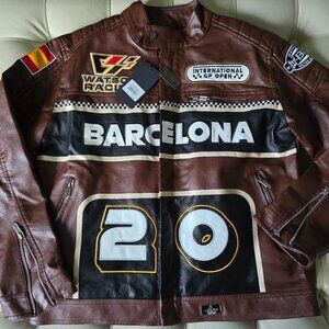 WATSON BARCELONA MOTO JACKET (BROWN) SIZE M NWT Leather